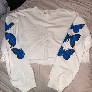 Butterfly sweater crop top